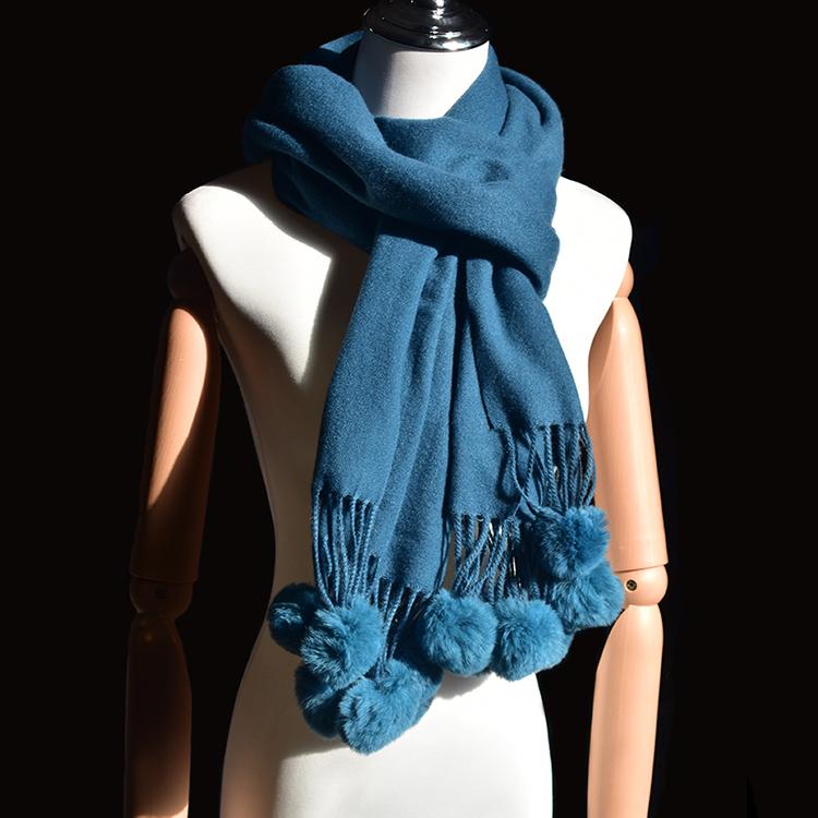 New Fashion Women Winter Shawl Wraps Thick Warm Blanket Scarf Rabbit Fur Solid Ponchos and Capes Adult Polyester