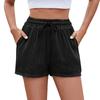 Women's Fashion Solid Color Drawstring Pocket Casual Shorts