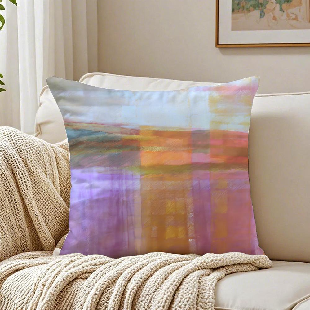 Tie-Dye Colorful Pattern Pillow Case Double-Sided Plush Sofa Cushion Covers Organic Breathable Invisible Zipper