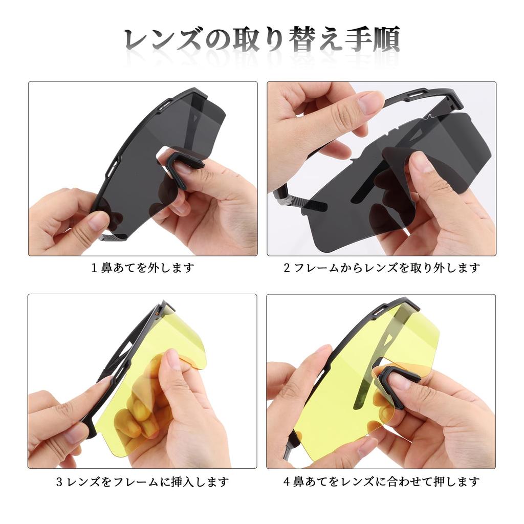 FOCUHUNTER Tactical Shooting 3 Interchangeable Inner UV400 Hard Case for and Black Frame Goggles, Impact-Resistant Sunglasses, Glasses, Lenses, Frame,