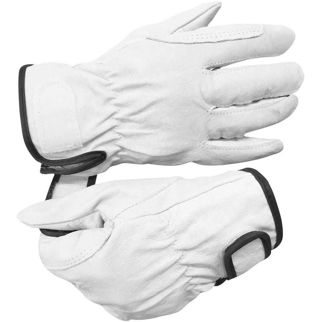 Ace Genuine Pig Leather with Size [ACE] Gloves, Velcro, 3-Pair Set, L, AG527-3P