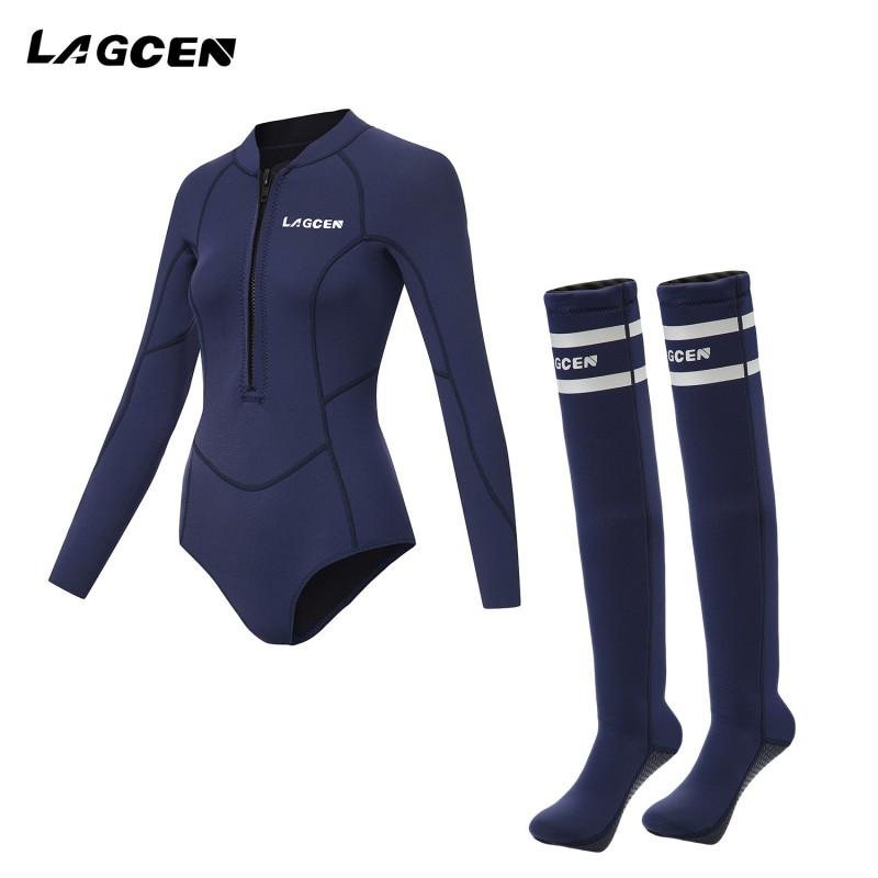 LAGCEN Womens Full Body Neoprene Wetsuit Scuba Diving Snorkeling Surfing Water Sports Warm Thermal Protection