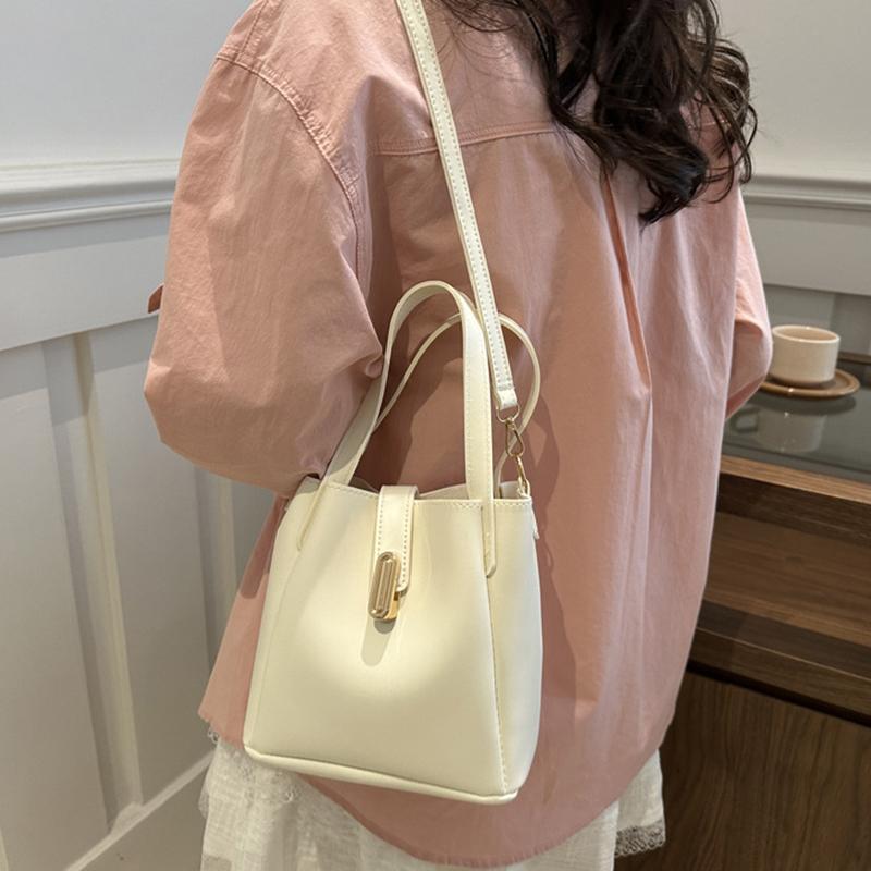 Large Capacity Handbag PU Crossbody Bag Fashiable Versatile Texture Pure Color Mother Bag Handheld Shoulder Bag