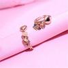 Exquisite Russian Purple Gold Shiny Peach Heart Earrings Temperament Trendy Fashion Rose Gold Plated Earrings