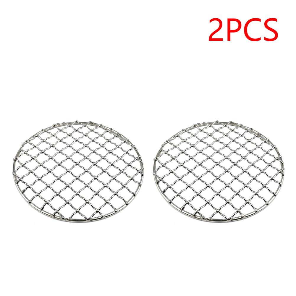 1-5PCCamping Grill Grate Stainless Steel Mesh Grill Bushcraft Grill Camping Rack for Fire Cooking BBQ Backpacking Campfire Rated
