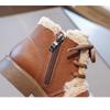 Girls Korean Version Plus Velvet and Thick Lamb Wool To Keep Warm Winter New Big Boys Leather Boots Tide
