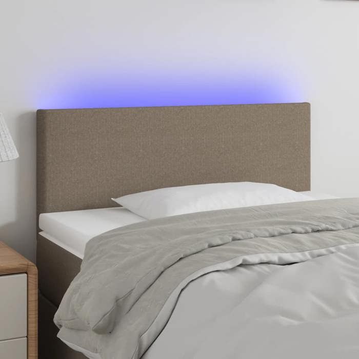 VidaXL Tête de Lit à LED Meuble de Chambre à Coucher Accessoire de Lit Simple Tête de Cadre de Lit Intérieur Taupe 3121310