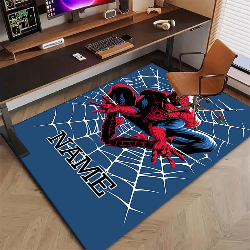 Custom Spider Man Mat Personalized Name, Polyester Washable Indoor Entryway Rug, Gift for Christmas, Easter, Thanksgiving Day