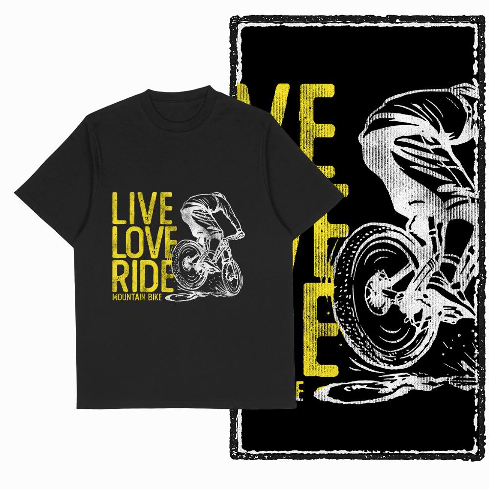 Personalizované tištěné horské kolo Exkluzivní ploché pánské tričko Pánské bavlněné Velká velikost Černé Pánské Novinkové tričko