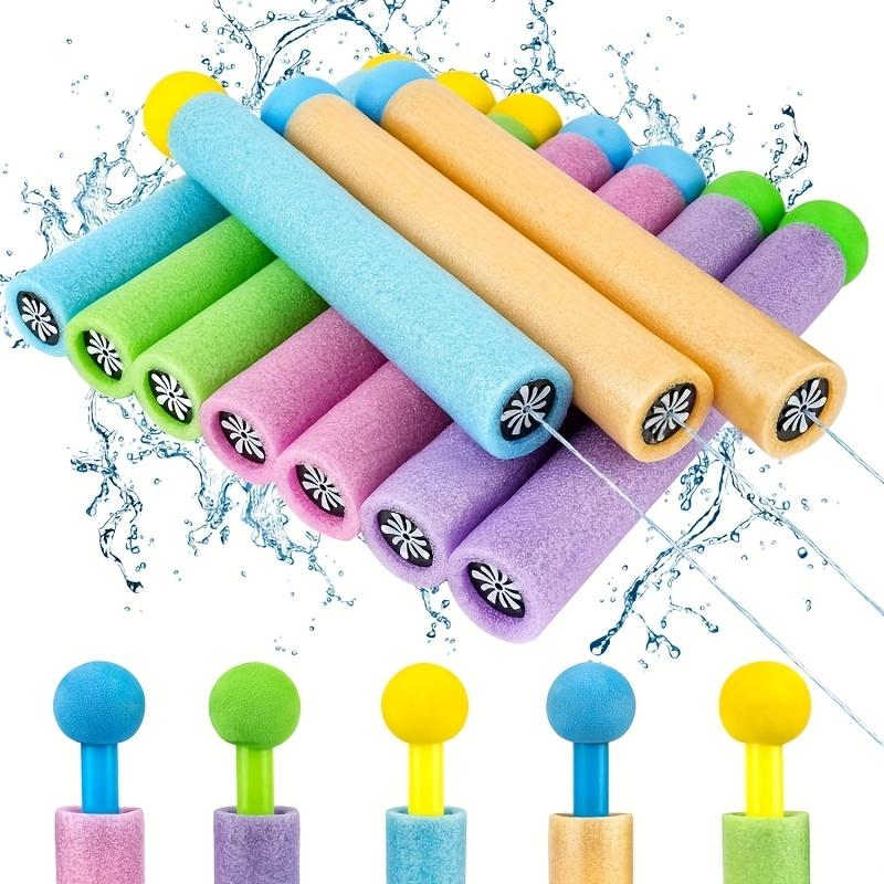 Colorful Pull-Out Straight Foam Guns with Ergonomic Handles, Soft Foam for Safe Summer Beach Pool Outdoor Water Play,Party Games
