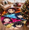 Demon Slayer Pattern Round Rug, Indoor/Outdoor Mat, for Picnic, Gameroom, Bedroom, Office, Living Room, Home Decor Carpet, Birthday Gift
