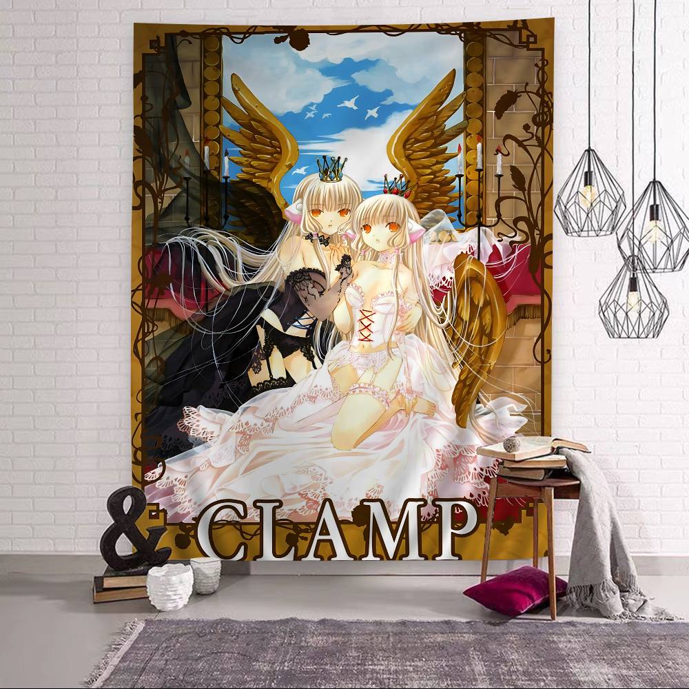 

CChobits Cartoon Cute Anime DIY Wall Tapestry Hanging Tarot Hippie Wall Rugs Dorm INS Home Decor 74x94cm(29x37in)