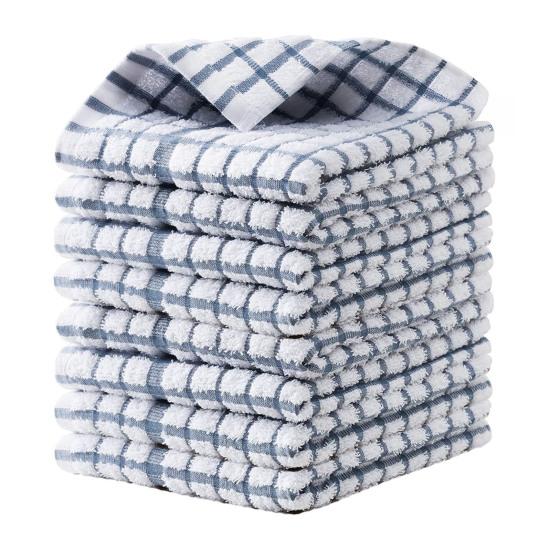 

8 шт. Салфетки для мытья посуды из чистого хлопка, вафельная текстура, не прилипающие, кухонные полотенца, квадратные полотенца, многоразовые, утолщенные салфетки для посуды, кухонные тряпки 35*35cm синий