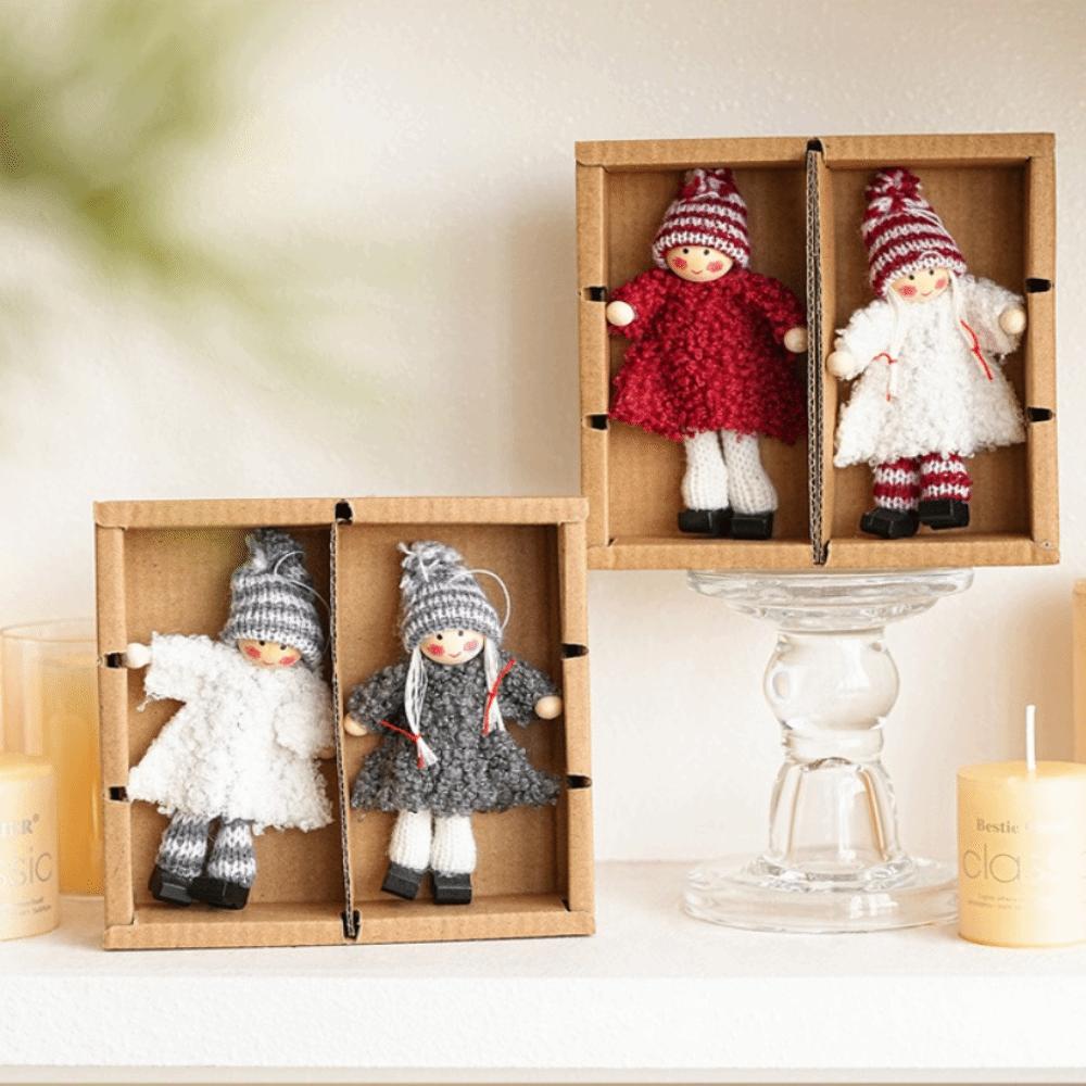 Skiing Doll Christmas Decor Wood Tree Hanging Decor Creative Christmas Ornament Gift