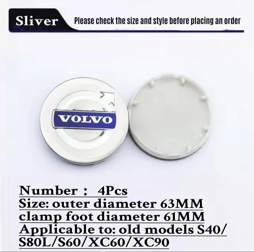 63/65MM Car Hub Cap Wheel Rim Center Replace Cover For Volvo XC60 S60 V40 V50 V60 S80 S40 C30 AWD C70 S40 S60 S80 S90 T6 V70 V9