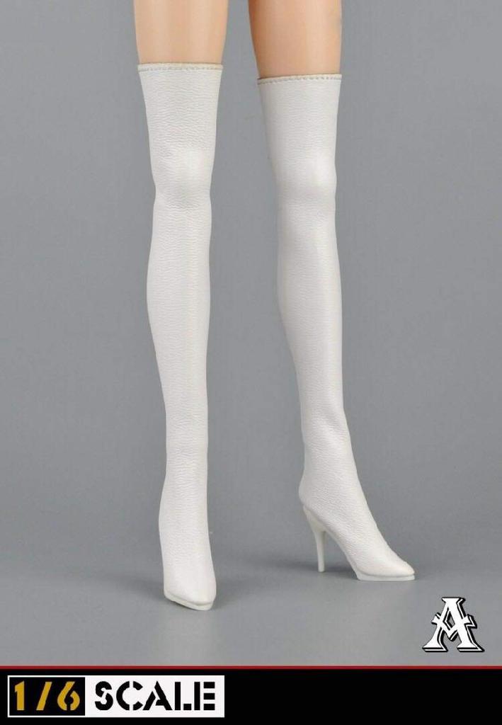 Figure White Sexy High Heel Long Boots and Head Not [TOYBARJAPAN] 1/6 Accessories/Women's (Body Included)
