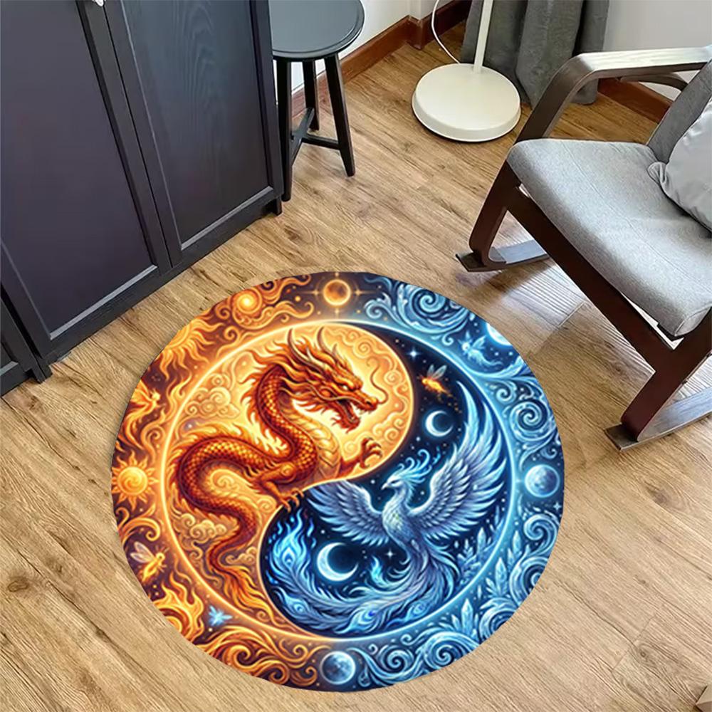 1pc Yin Yang Tree Design Non Slip Home Carpet Living Room Decoration Gift Idea