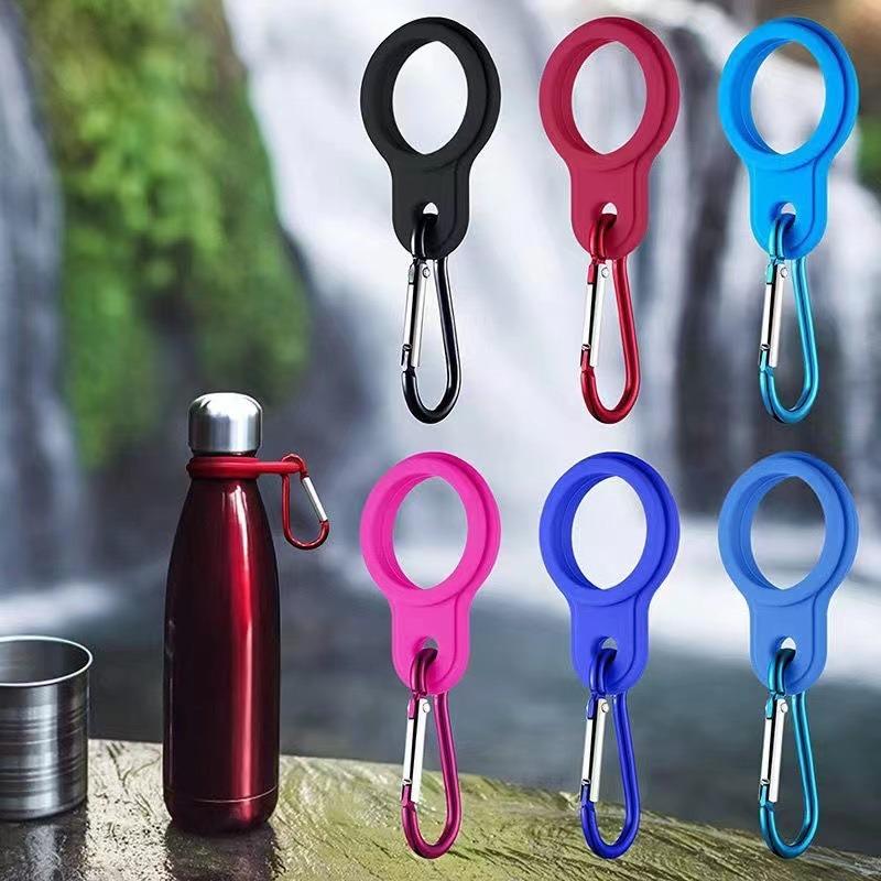 5pcs Silicone Hand-Held Buckle Water Bottle Run Outdoor Cycling Kettle Clip Backpack Hooks Cola Rock Climbing Sports Accessories