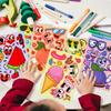 6/12Sheets Cartoon Fruit Summer Colorful Make A Face Puzzle Stickers PVC Material Children’s Daily Toys Waterproof Toy Stickers.