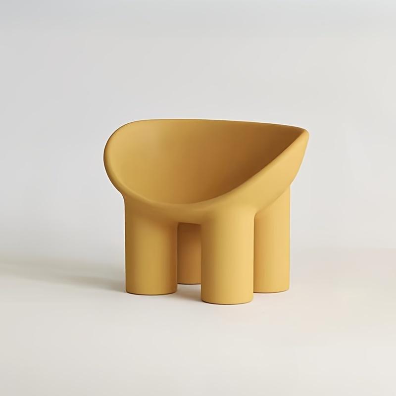 Пластиковый стул-слон в скандинавском стиле, прочный овальный пуф для отдыха, табурет для переобувания жёлтый
