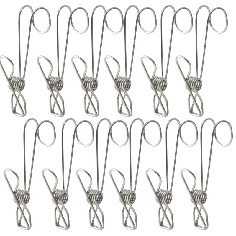 Clothespins Stainless Steel Clips Clothes Pegs Household Washing Hang Laundry Metal Home Storage Tool 6/12Pcs Clothes Pegs
