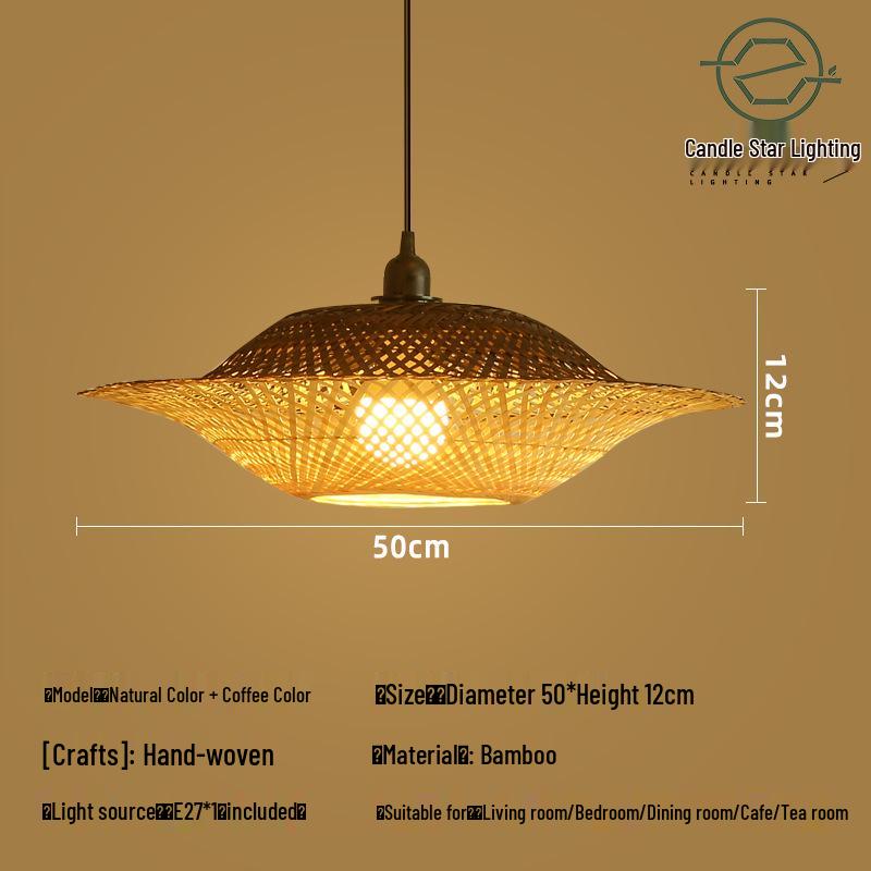 Zen Style Bamboo Rattan Pendant Light for Tea Rooms and Restaurants