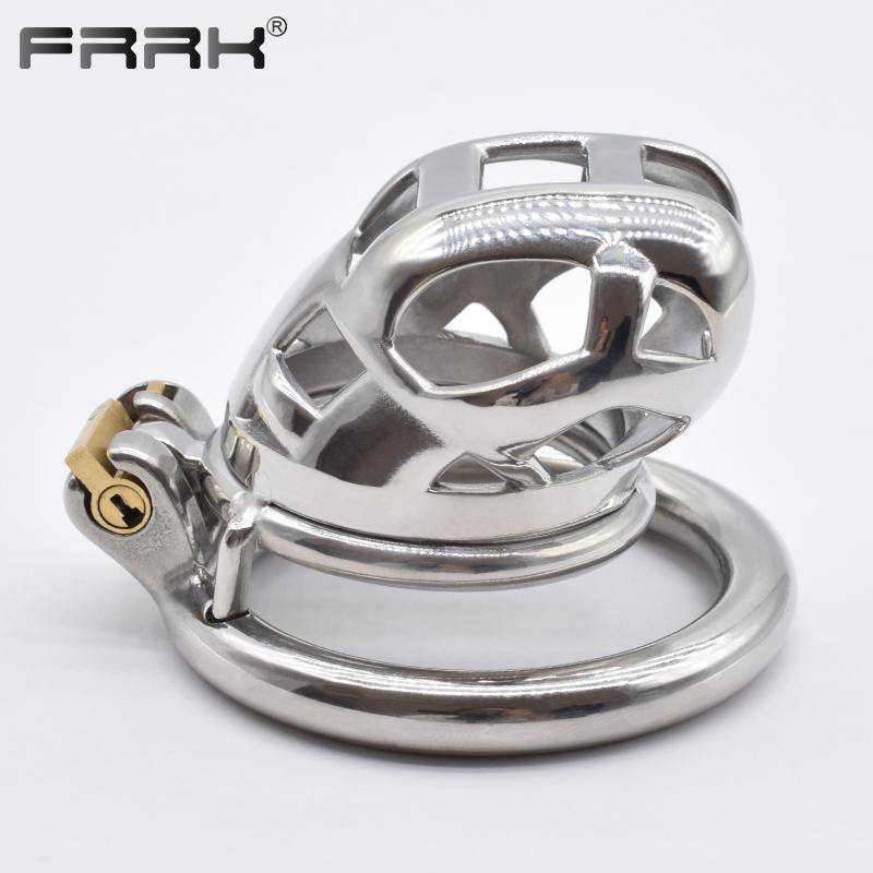 Sex Toy Small Mamba Male Chastity Device Metal Cock Cage with Anti-Fall Off Penile Bondage Stealth Penis Rings for Men Chastity
