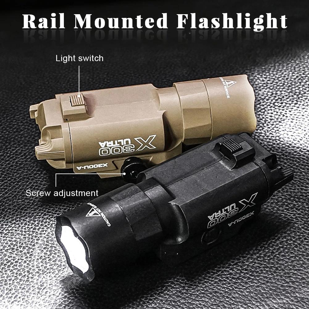 MultiFunctional X300U Scout Light Gun Light Lanterna Rifle Strobe Flashlight Fit 20mm Rail Airsoft Hanging FlashlightHunting