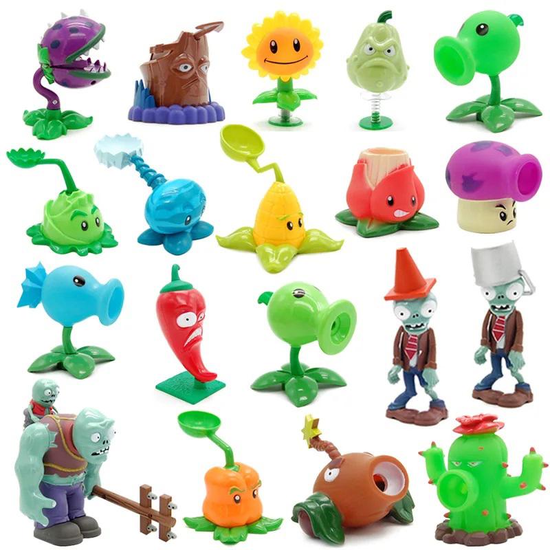 Plants vs Zombies 2 Spielset Kaktus Erbsenschießer Kokosnusskanone Echtes Spielszenen Figuren Ornamente Weiches Silikon Geburtstagsgeschenk Junge