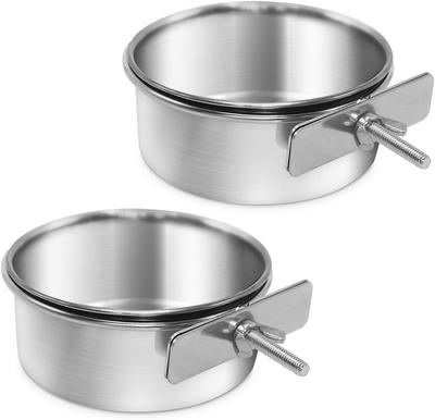 Bird Feeding Dish Cups, Bird Feeder for Cage, Parrot Food Bowl Cage with Clamp Holder, Rabbit Water Bowl, Birdcage Coop Water Feeder for Cockatiel