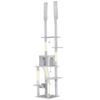 Adjustable Height Ceiling Cat Tree 225-255cm with House and Hammock, Light Grey