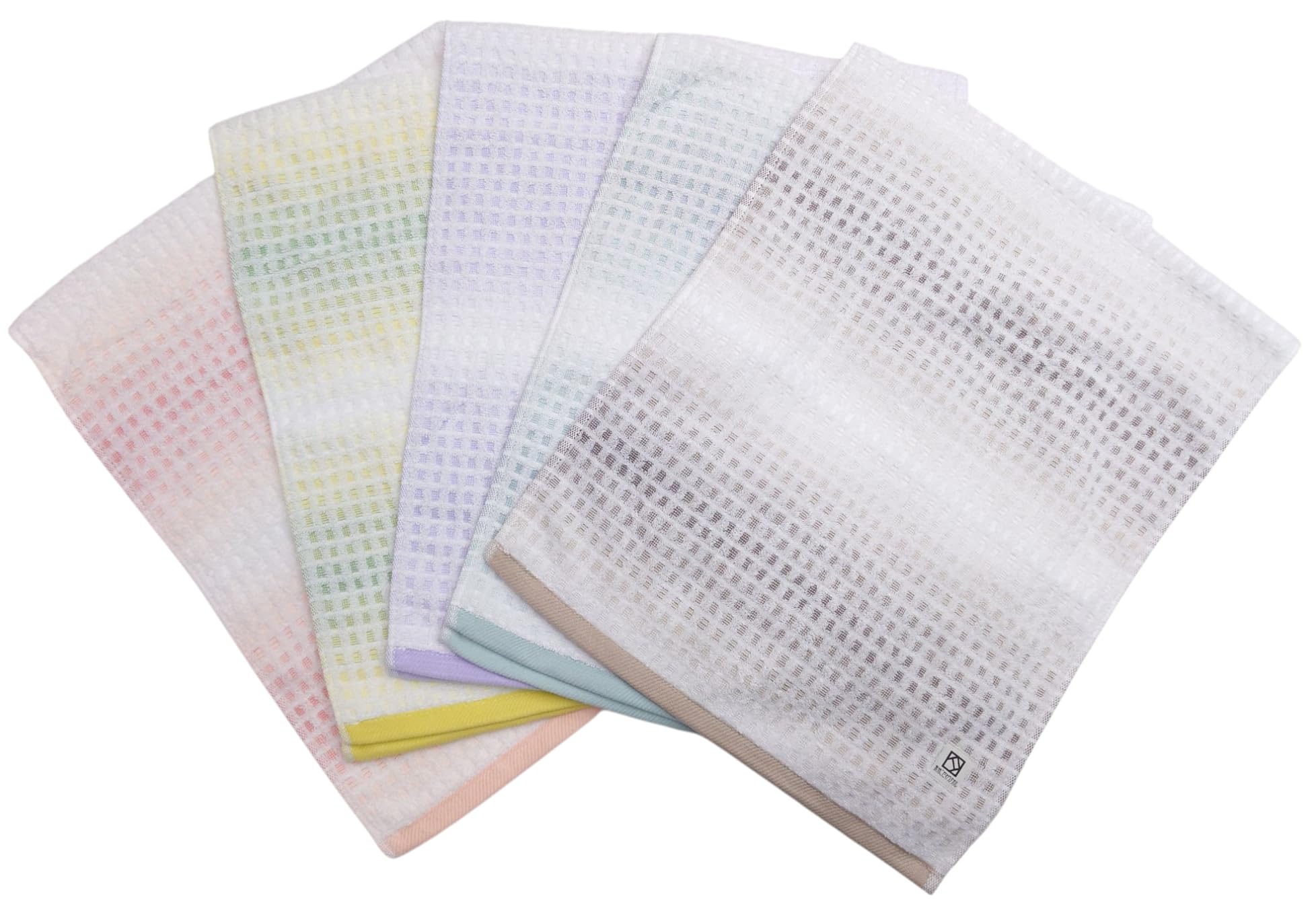

Senshu Specialty Towel Gradient Waffle Face Towels, Set of 5 in Different Colors