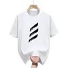 Mens Summer Fashionable Casual Loose Geometric Pattern Letter Printed Round Neck Short Sleeved Tshirt