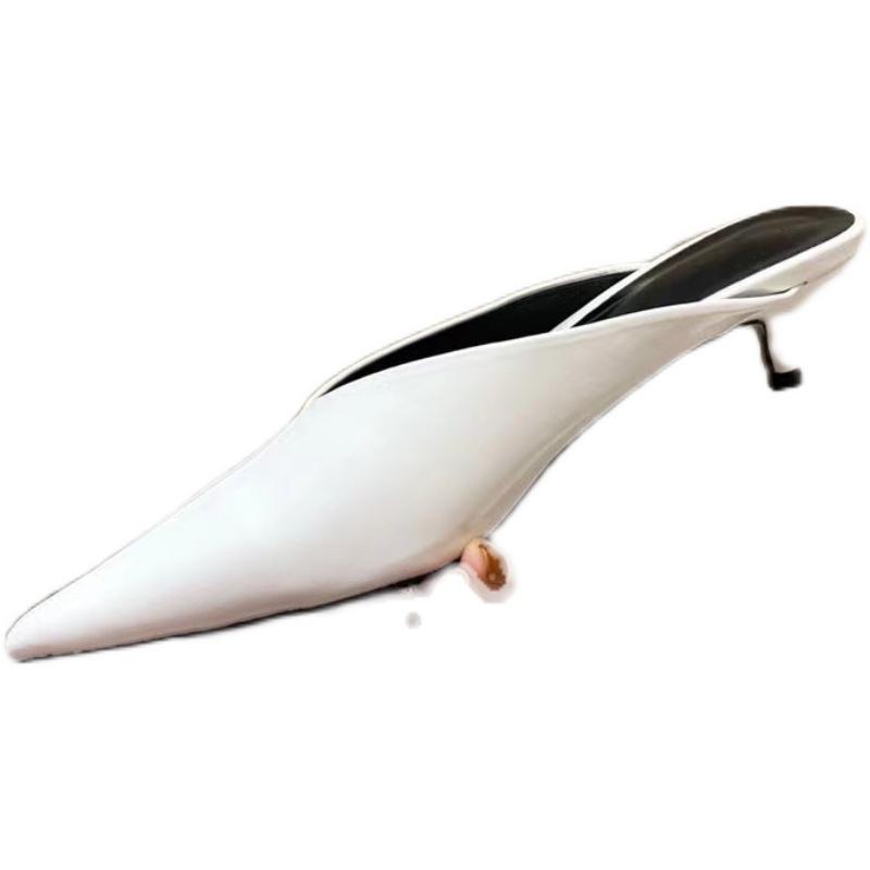 2025 New style women's shoes fashion women design luxury French style Baotou pointy female slippers elegant retro female loafers