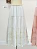 2026 Spring/Summer Layered Ruffle Cake Skirt - White Fairy Vacation Maxi Skirt