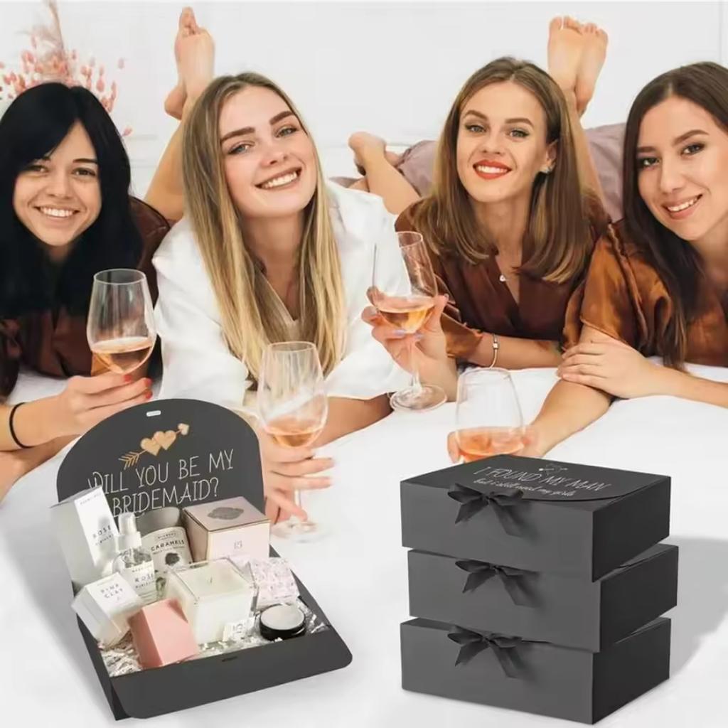 Black Covered Gift Box Party Gift Lafite Grass Decoration Box Groom's Proposal Box Birthday Gift Box Cupcake Box DIY Production