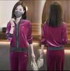 2025 Women's Spring/Autumn Velvet Sporty Two-Piece Set - Fashionable Age-Defying Casual Wear