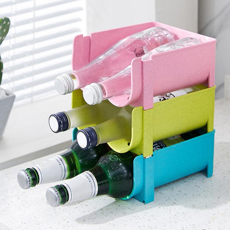 Kitchen Organizer Refrigerator Rack Shelf Can Beer Wine Bottle Holder Rack Organizer Kitchen Storage Fridge Organizer Shelves