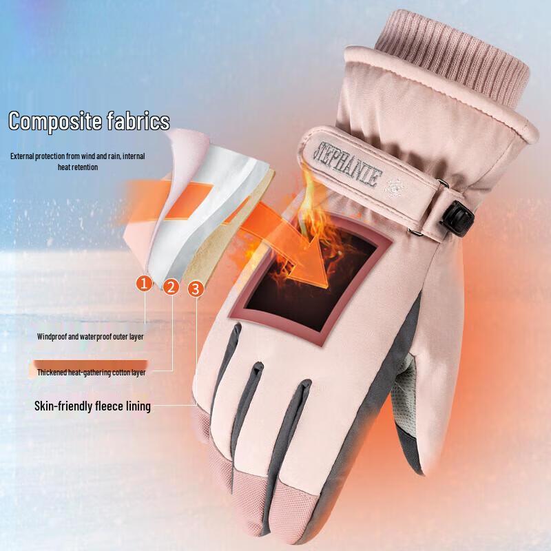 JingJingRS Men's Winter Ski Gloves