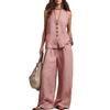 1116 spring and summer new European and American high-end fashion simple sleeveless vest wide-leg pants suit women