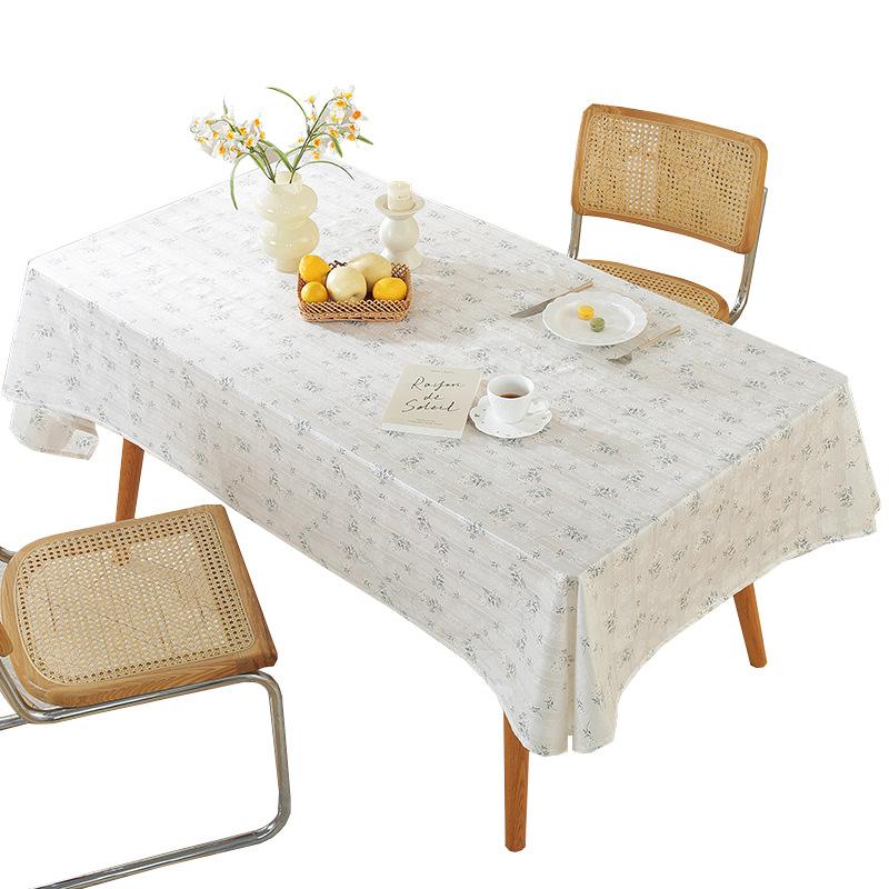 Pastoral Small Fresh Lilac Embroidered Tablecloth Geometric Rectangular Cover Towel Coffee Table Table Cloth Cover Cloth