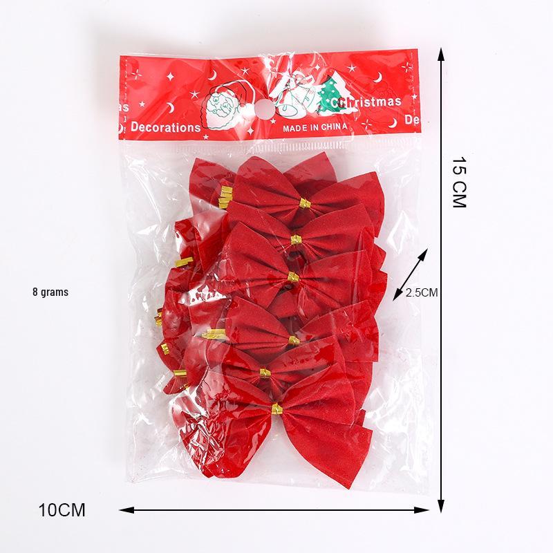 

12-Pack 6CM Plush Bow Christmas Tree Decorations