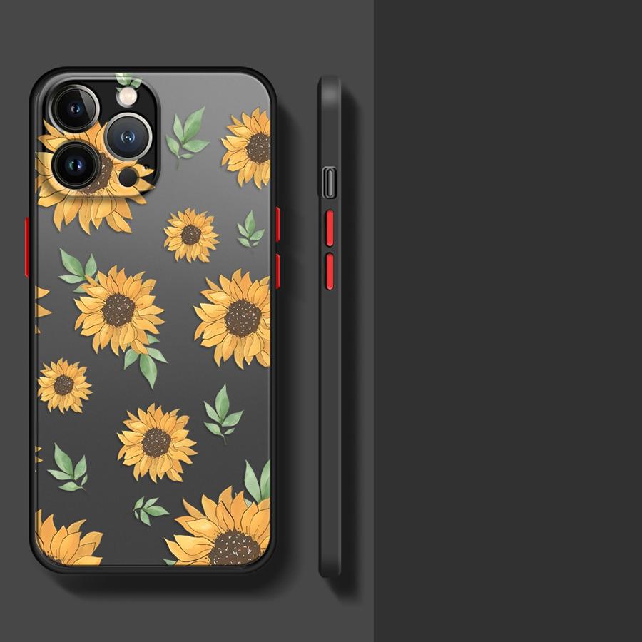 Flower Sunflower Art Case for iPhone 17 Pro Max 16 Plus 15 Air 7 8 SE XS XR 13 Mini 14 11 12 Funda Back Phone Cover