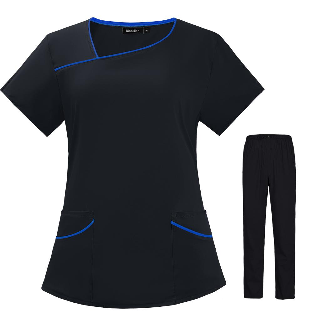 Moterų gydytojų uniformos slaugytojų šveitimo rinkinys Slaugytojo darbo drabužiai Moterų sveikatos priežiūros apranga Darbo drabužiai Viršutinė ir kelnių šveitimo uniforma