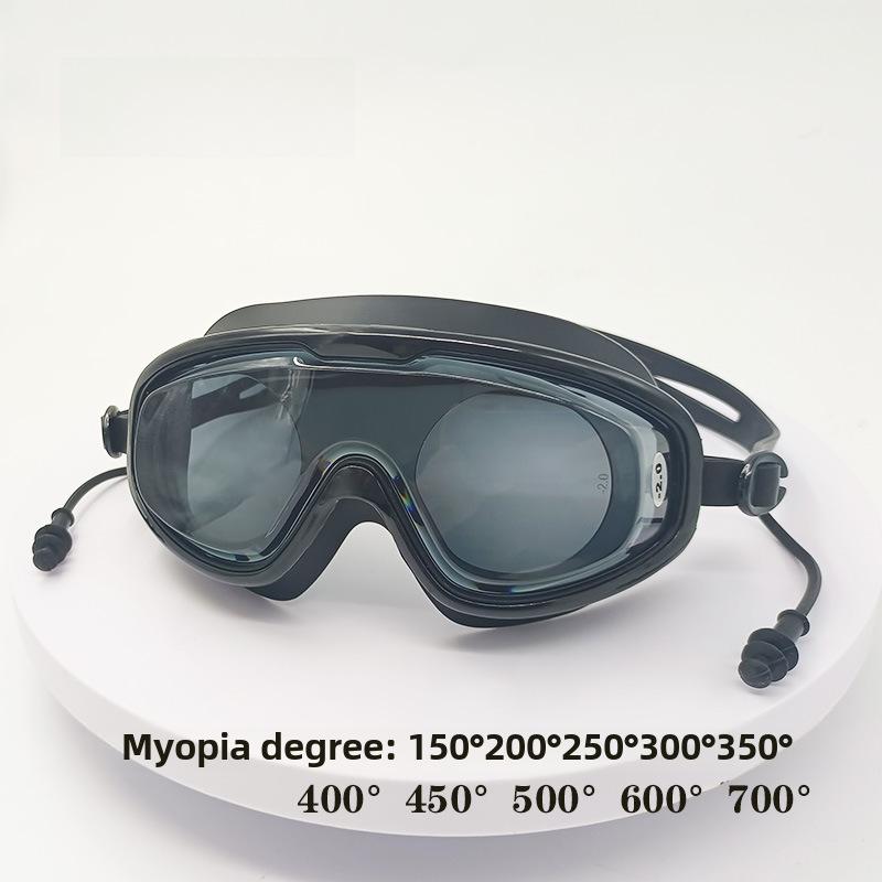Unisex plavecké brýle s velkou obroučkou a ochranou proti krátkozrakosti – nepromokavé, s vysokým rozlišením, vodotěsné
