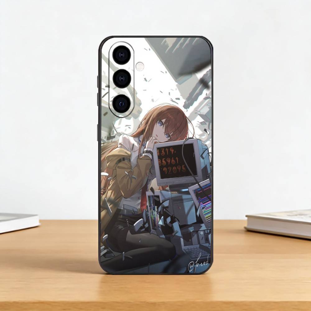 Steins Gate Anime Phone Case For Samsung Galaxy A73,A72,A71,A70,A53,A52,A51,Soft Silicone Black Cover