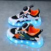 Kid Sneakers Luminous Rotate Button USB Charge Sport Lighting Shoes Boys Girls Casual Skateboard Shoes Lightweight Running Shoe