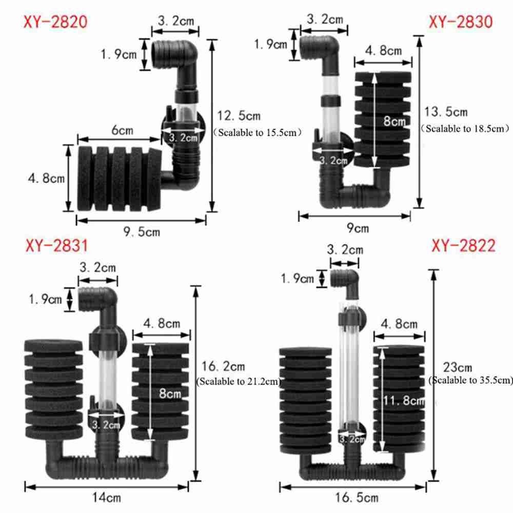 360° Rotatable Biochemical Sponge Filter Cotton Filters Aquarium Oxygen Pump Single/Double Head