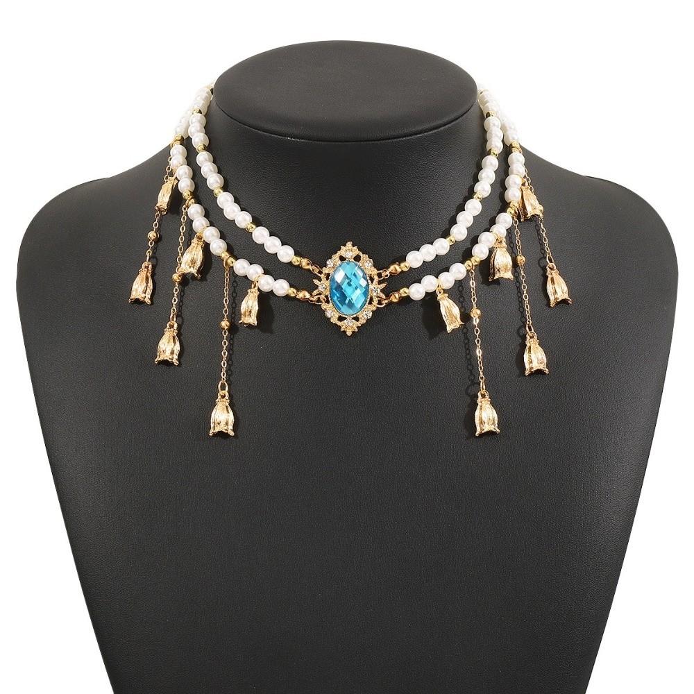 Vintage Luxury Forehead Chain Imitation Pearl Ethnic Headwear Head Chain Jewelry  Party Banquet