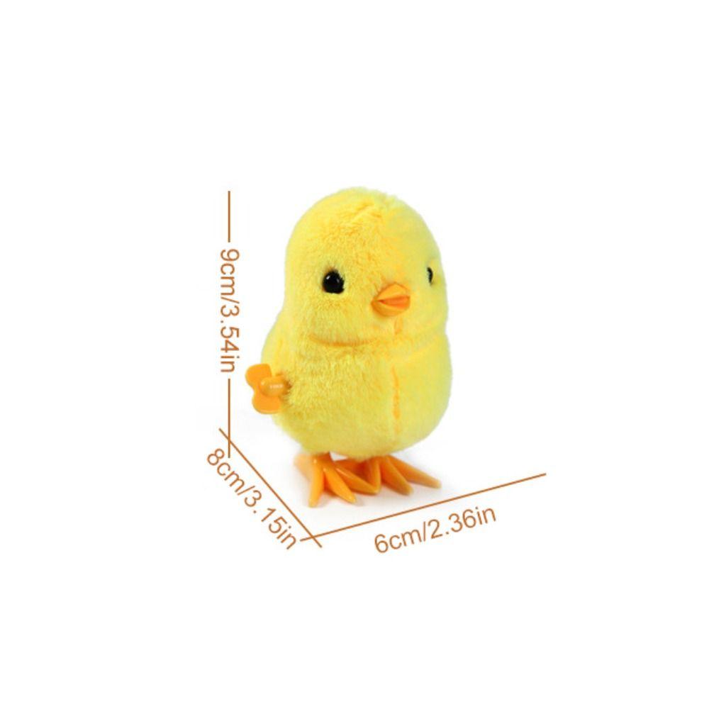 Plush Clockwork Spring Chicken Toy Cute Guide Baby Crawling Toy Duck Wind Up Jumping Toy  Cat Toy